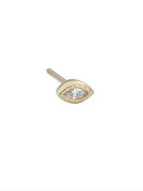 Jennie Kwon Designs Diamond Marquise Stud (Single) 14k Yellow Gold